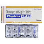 クロピバスAP75 Clopivas AP 75, クロピドグレル/ アスピリン 75mg, 錠