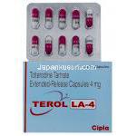 テロール-LA Telol-LA, デトルシトール ジェネリック, 酒石酸トルテロジン 4mg カプセル （Cipla）