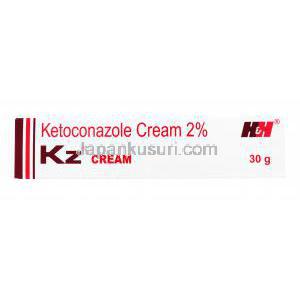 ケトコナゾール, ニゾラール ジェネリック, KZ クリーム, 2% 30g,箱表面