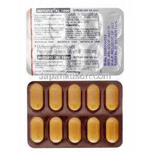 メトフィックス XL (メトホルミン) 1000mg 錠剤