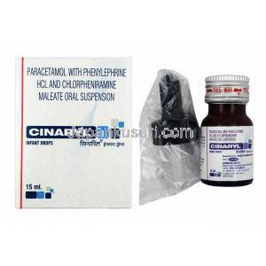 シナリル ドロップ液 (マレイン酸クロルフェニラミン/ アセトアミノフェン/ フェニレフリン) 15ml 箱、ボトル