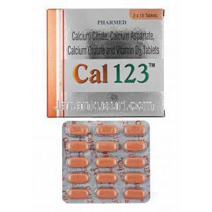 カル 123 (クエン酸カルシウム/ アスパラギン酸カルシウム/ オロチン酸カルシウム/ ビタミンD3)