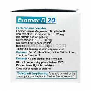 エソマック D (ドンペリドン 30mg/ エソメプラゾール 20mg) 成分