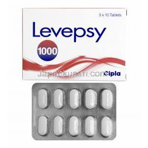 レベプシー (レベチラセタム) 1000mg 箱、錠剤