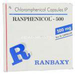 ランフェニコル Ranphenicol, クロロマイセチン ジェネリック, クロラムフェニコール  錠 (Ranbaxy) 箱
