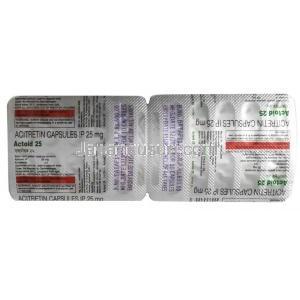 アクトイド 25, アシトレチン 25 mg, カプセル, Intas Pharmaceuticals Ltd, シート情報