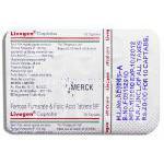 リボゲン Livogen,  フマル酸第一鉄/葉酸 152mg, 葉酸 1500mcg 錠 (Merck India) 包装裏面