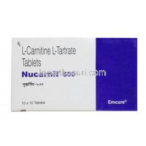 ヌカルニット, レボカルニチン 330mg, 製造元：Emcure Pharma, 箱表面