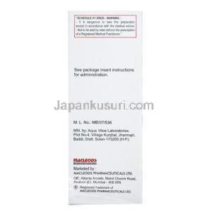 Accuzon Injection, Ceftriaxone 1g, Macleods Pharmaceuticals Pvt Ltd, box back presentation