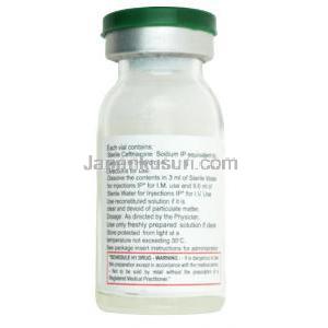 Accuzon Injection, Ceftriaxone 1g, Macleods Pharmaceuticals Pvt Ltd, vial back presentation