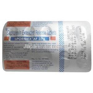 スポリデックス AF 750, セファレキシン 750mg, 製造元：Ranbaxy, シート情報