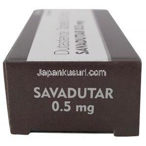 サバデゥタール, デュタステリド 0.5mg, 製造元：Sava Healthcare, 箱側面