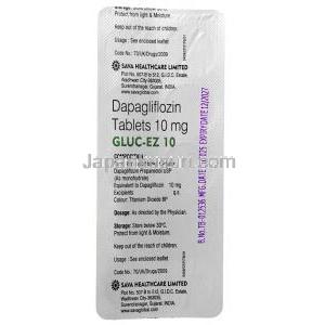 グルック イーゼット 10, ダパグリフロジン 10 mg, 製造元：SAVA Healthcare Limited, シート情報