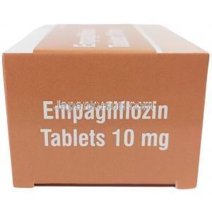 エンパグリフロジン (Sava社製), エンパグリフロジン 10 mg, 製造元：SAVA Healthcare Limited, 箱側面