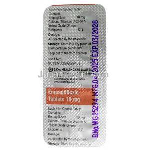 エンパグリフロジン (Sava社製), エンパグリフロジン 10 mg, 製造元：SAVA Healthcare Limited, シート情報