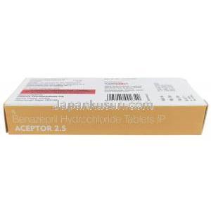 アクセプター 2.5, ベナゼプリル 2.5 mg, 製造元：SAVA Healthcare,箱情報, 箱底面1