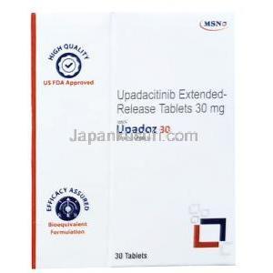 ウパドズ 30, ウパダシチニブ 30 mg, 30 錠（ボトル入り), 製造元： MSN Laboratories, 箱表面