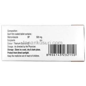 メトロプリン, メトロニダゾール 500 mg, 製造元：Johnlee Pharmaceuticals, 箱情報