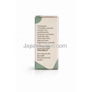 コンディリン/ コンディライン,ポドフィロトキシン 0.5%, 外用塗布液, 製造元：Karo Pharma, 箱情報, 成分