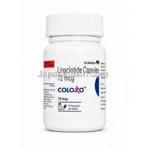 コロゾ,リナクロチド 72 mcg,製造元：Dr.Reddy’s, ボトル表面