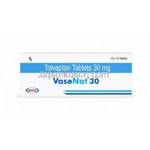 バソナット 30, トルバプタン 30mg, 製造元: Natco Pharma, 箱正面