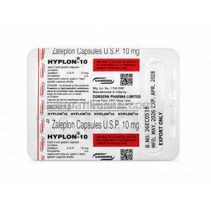 ハイプロン-10, ザレプロン 10 mg, 製造元：Consern Pharma Ltd, シート情報