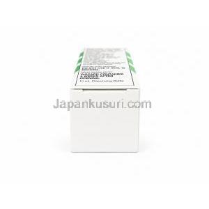 イソプトカルピン点眼薬, ピロカルピン 4%, 点眼薬15mL, 製造元：Novartis, 箱底面