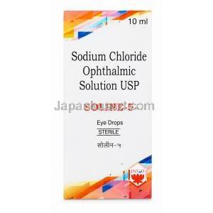 ソリン 5 点眼薬, 塩化ナトリウム 5% w/v, 10mL, 製造元: Entod Pharmaceuticals Ltd, 製造番号, 製造日, 消費期限
