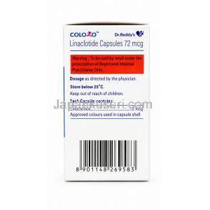 コロゾ,リナクロチド 72 mcg,製造元：Dr.Reddy’s, 箱情報, 成分,保管方法