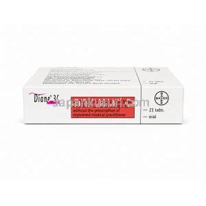 ダイアン 35, シプロテロン/ エチニルエストラジオール, 製造元: Bayer, 箱底面