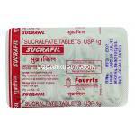 スクラフィル Sucrafil, アルサンミン ジェネリック, スクラルファート 1g 錠 (Fourrts) 包装裏面