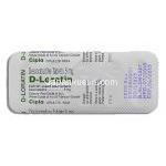 D-ロラチン D-Loratin, クラリネックス ジェネリック, デスロラタジン 5mg 錠 (Cipla) 包装裏面