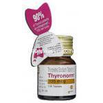 チロノーム Thyronorm, レボチロキシン/チラーヂンS ジェネリック, チロキシン, 125mcg