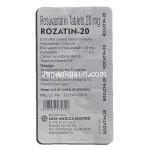 ロザチン Rozatin-20, クレストール ジェネリック, ロスバスタチン, 20mg, 包装裏面
