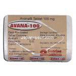 アバナ-100 Avana-100, ステンドラ ジェネリック, アバナフィル, 100mg, 錠 包装裏面