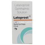 ラトプロスト Latoprost, キサラタン ジェネリック, ラタノプロスト 0.005% 2.5ml 点眼薬 (Sun pharma) 箱