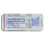 ヒドラジド 12.5 Hydrazide 12.5, エシドレックス ジェネリック,  12.5mg, 錠 包装裏面