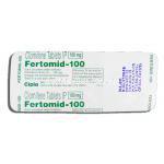 フェルトミッド-100 Fertomid-100, クロミッド ジェネリック, クロミフェン 100mg, 錠 包装裏面