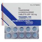 トラゾドン塩酸塩  100 mg 錠, Trazonil, Intas