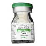 シプラセフ500 Ciplacef 500, ロセフィン ジェネリック, セフトリアキソン, 500 mg, 注射, ボトル
