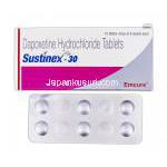 サスティネックス-30 Sustinex-30, プリリジー ジェネリック, ダポキセチン, 30 mg, 錠