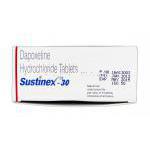 サスティネックス-30 Sustinex-30, プリリジー ジェネリック, ダポキセチン, 30 mg, 錠, 箱上面