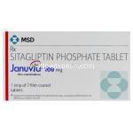 ジャヌビア Januvia, シタグリプチンリン酸塩 100mg 錠 (MSD)