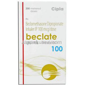 ベクロメタゾン, Beclate,100mcg 200md 吸入剤 (Cipla)
