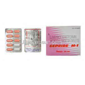 ゲブライドM-1, グリメピリド/塩酸メトホルミン 1mg/500mg, 10錠