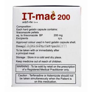 IT-マック, イトラコナゾール 200 mg 服用量