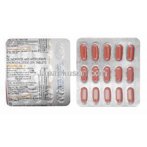 ゾリル M (グリメピリド/ メトホルミン) 2mg 錠剤