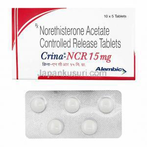 クリナ NCR (ノルエチステロン) 15mg 箱、錠剤