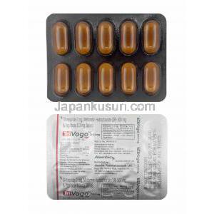 トリボゴ (グリメピリド 2mg/ メトホルミン 500mg/ ボグリボース 0.3mg) 錠剤