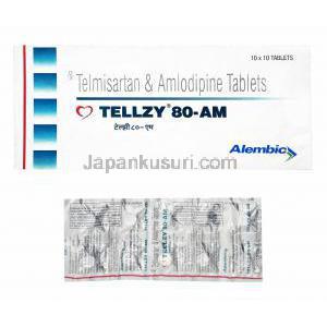 テルジー AM (テルミサルタン/ アムロジピン) 80mg 箱、錠剤